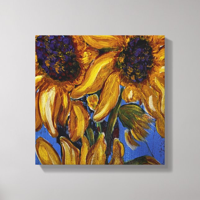 Sunflowers wrapped canvas print (Front)