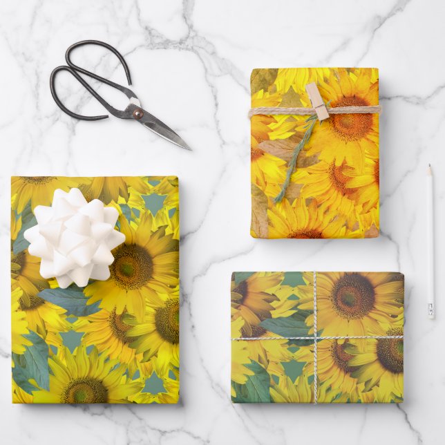 Sunflowers ! wrapping paper sheet (Front)