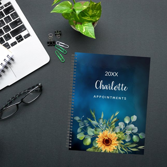 Sunflowers yellow blue sky name 2026 planner (Creator Uploaded)
