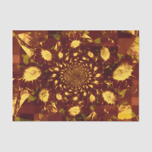 Sunflowers Yellow Brown Rustic Country Decoupage Tissue Paper (Front)