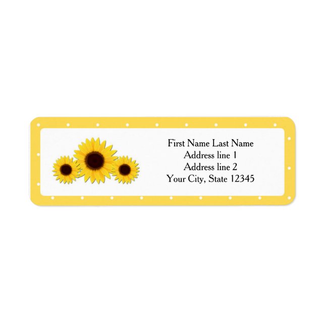 Sunflowers Yellow Country Rustic Address Labels (Front)