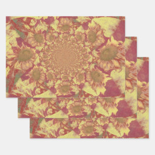 Sunflowers Yellow Decoupage Watercolor Floral Art Wrapping Paper Sheet