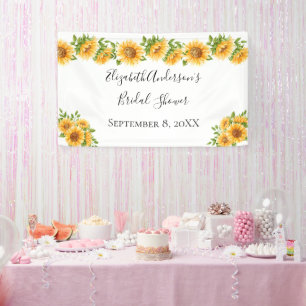 Sunflowers Yellow Floral Bridal Shower  Banner