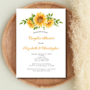 Sunflowers Yellow Floral Wedding Couples Shower  Invitation