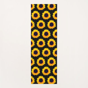 Sunflowers Yellow Orange Black Yoga Mat