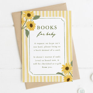 Sunflowers & Yellow Stripes Books for Baby Enclosure Card