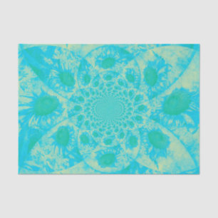 Sunflowers Yellow Turquoise Abstract Art Decoupage Tissue Paper