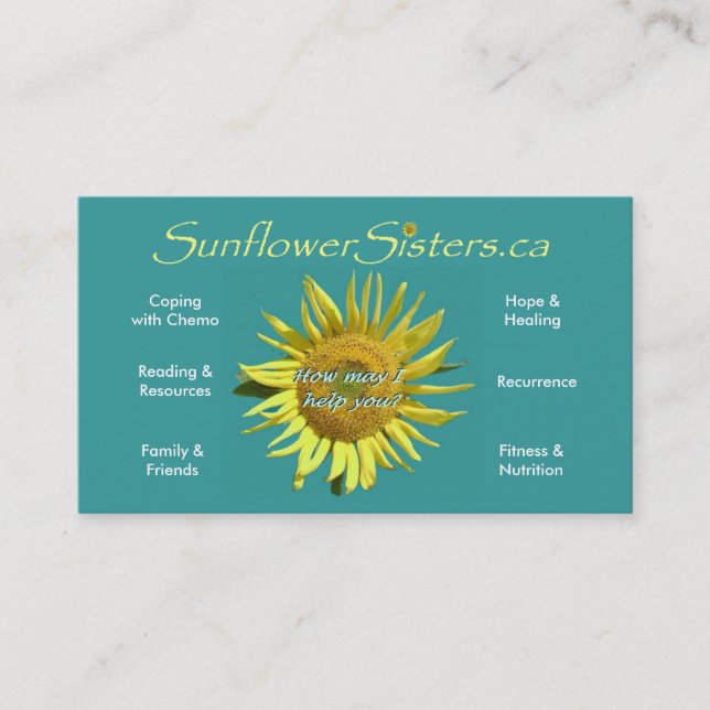 SunflowerSisters.ca Business Card (Front)