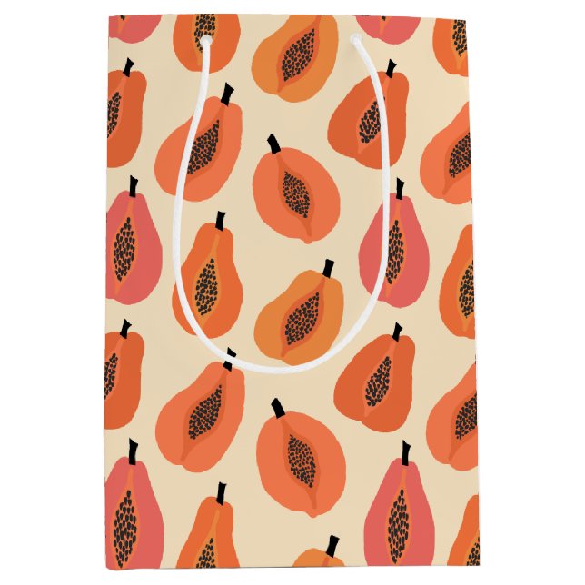Sunfruit Slice Papaya Orange Hues Medium Gift Bag (Front)