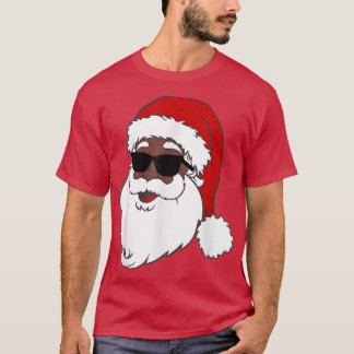 Sunglass Santa Black Christmas African American Sa T-Shirt
