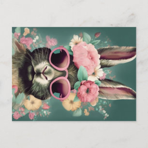 Sunglass Spring Elegance with She Bunny Postcard