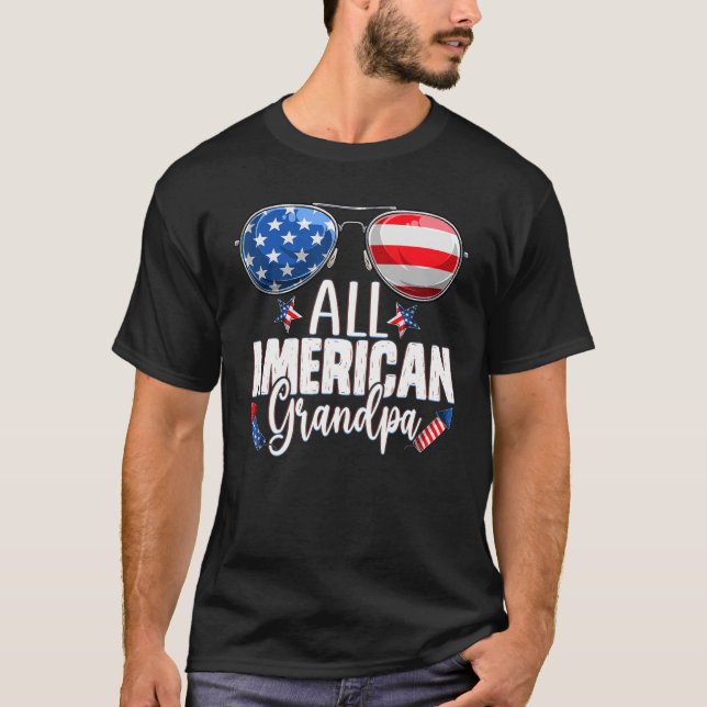 Sunglasses All American Grandpa 4th Of July Pawpaw T-Shirt (Front)