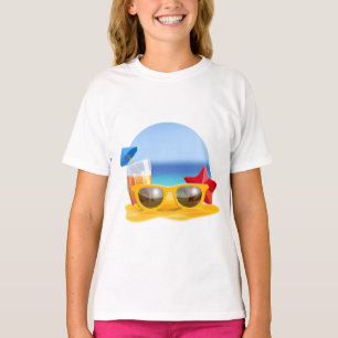 Sunglasses and Beach Scene for Summer T-Shirt