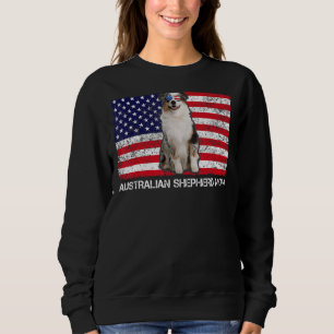Sunglasses Australian Shepherd Mum Flag American U Sweatshirt