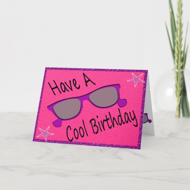 Sunglasses Birthday Card (Front)