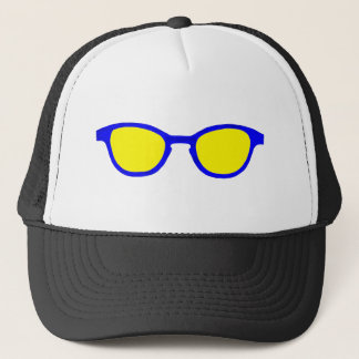 Sunglasses Blue Rim Yellow Lens The MUSEUM Zazzle Trucker Hat