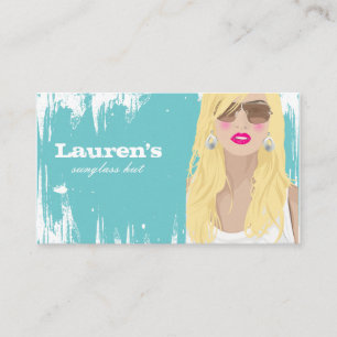 Sunglasses Business Card Fashion Blonde Blue