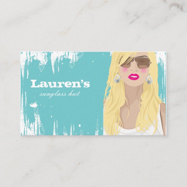 Sunglasses Business Card Fashion Blonde Blue (Front)