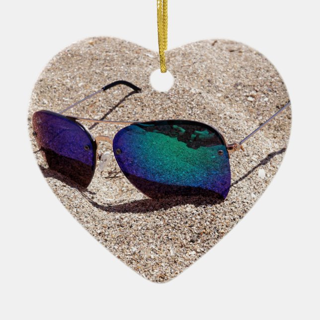 Sunglasses Ceramic Tree Decoration (Front)