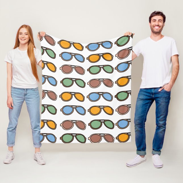Sunglasses Colourful Summer Sunglasses  Fleece Blanket (In Situ)