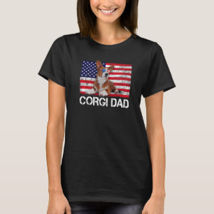 Sunglasses Corgi Dad Flag American Usa Dog T-Shirt