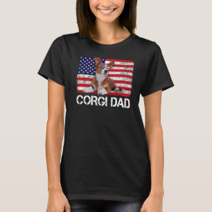 Sunglasses Corgi Dad Flag American Usa Dog T-Shirt