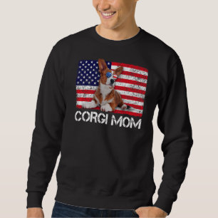 Sunglasses Corgi Mum Flag American Usa Dog Sweatshirt
