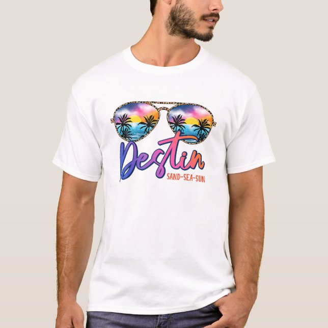 Sunglasses Destin Florida Beach Vacation Matching T-Shirt (Front)