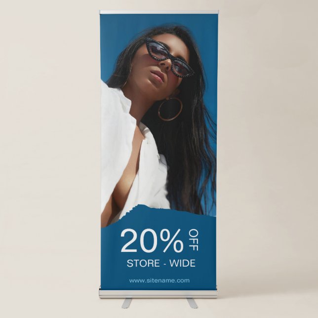 Sunglasses Discount Vertical Retractable Banner (Front)