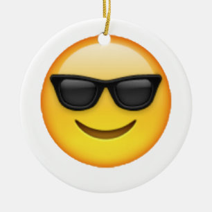 Sunglasses - Emoji Ceramic Tree Decoration