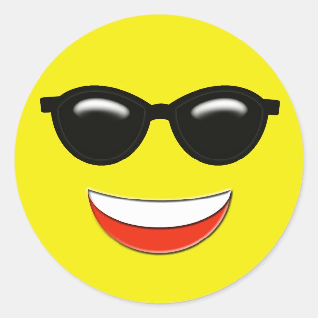 Sunglasses Emoji Classic Round Sticker (Front)