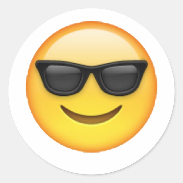 Sunglasses - Emoji Classic Round Sticker (Front)
