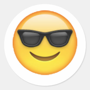 Sunglasses - Emoji Classic Round Sticker