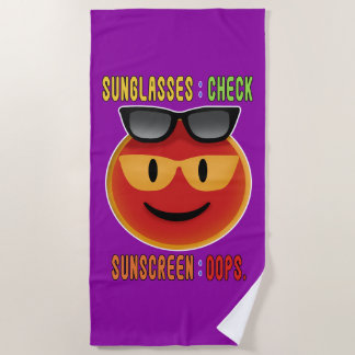 Sunglasses Emoji Mishap Beach Towel