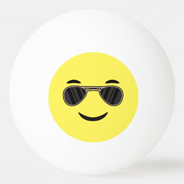 Sunglasses Emoji Ping Pong Ball (Front)