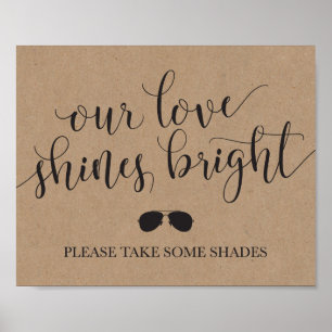 Sunglasses Favors Sign - Our Love Shines Bright