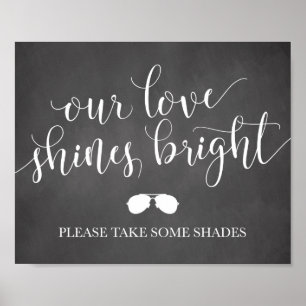 Sunglasses Favors Sign - Our Love Shines Bright