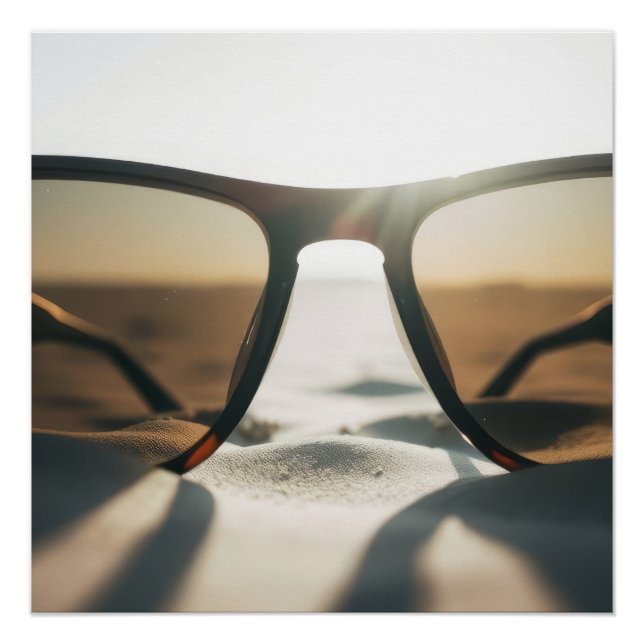 Sunglasses on Sand Poster (Front)