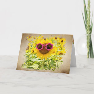 Sunglasses on Sunflower Card