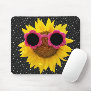 Sunglasses On Sunflower Mouse Pad