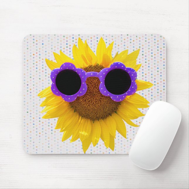 Sunglasses On Sunflower  Mouse Pad (With Mouse)