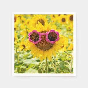 Sunglasses On Sunflower Napkin