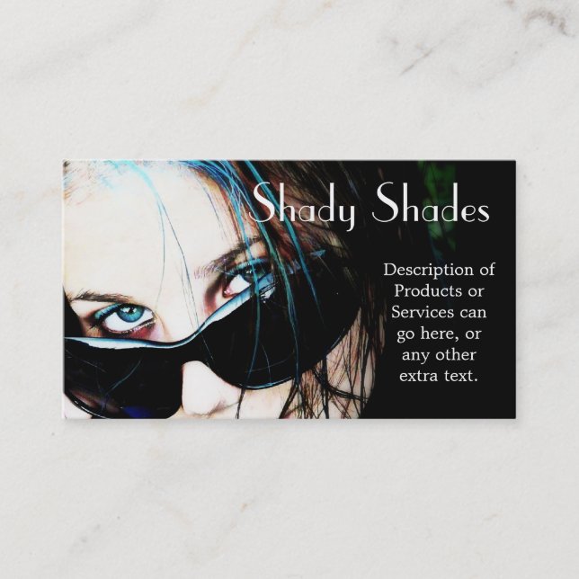 Sunglasses on Teenage Girl Business Card (Front)