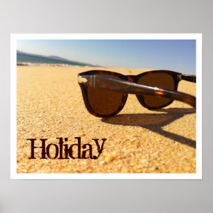 Sunglasses on the Beach Poster