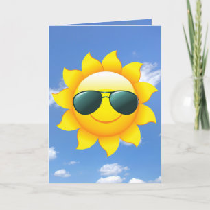 sunglasses on yellow card