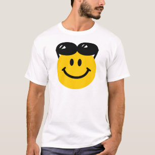 Sunglasses perched on top of head face