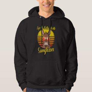 Sunglasses Retro Sunset Beach Vacation Donkey Hoodie
