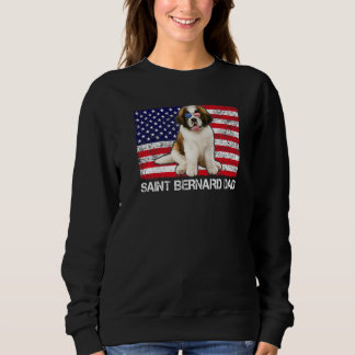 Sunglasses Saint Bernard Dad Flag American Usa Dog Sweatshirt