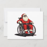 Sunglasses Santa Claus in Wheelchair for Funny Fes