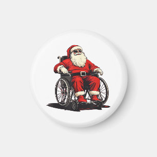 Sunglasses Santa Claus in Wheelchair for Funny Fes Magnet
